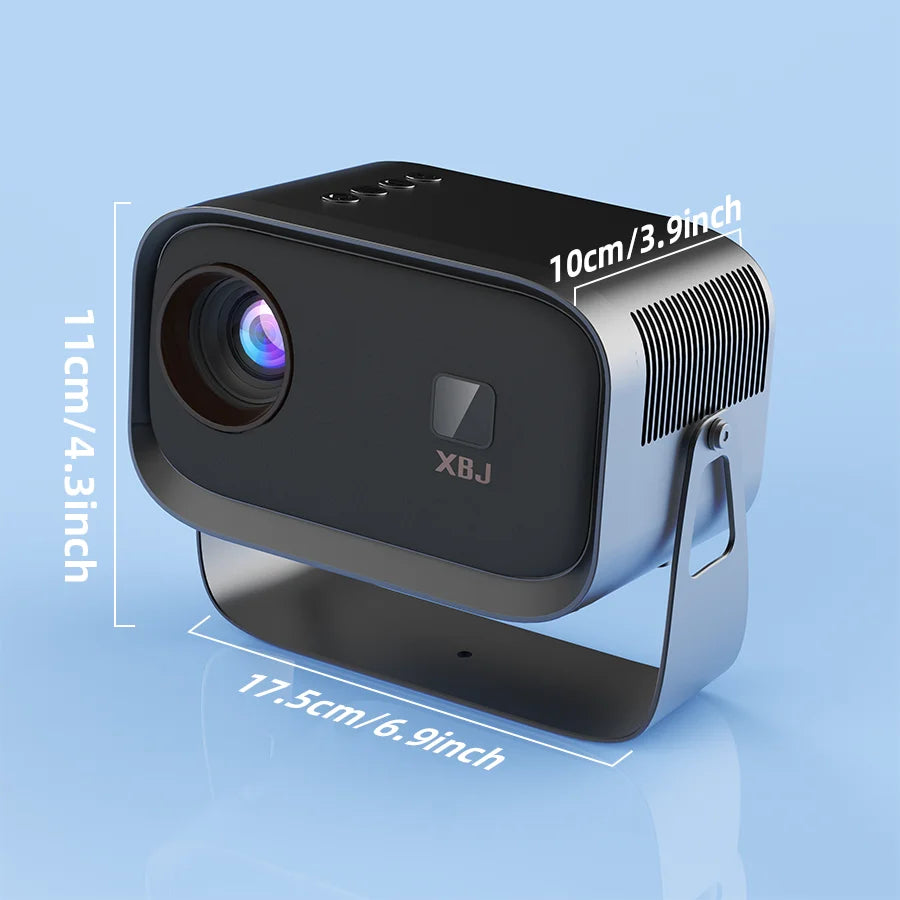 4K Outdoor Movie Projector, Portable Mini Smart Wall Projector with Built-in Wi-Fi, Speaker & Digital Keystone, HDMI/BT Home Cinema Theater for Office Use