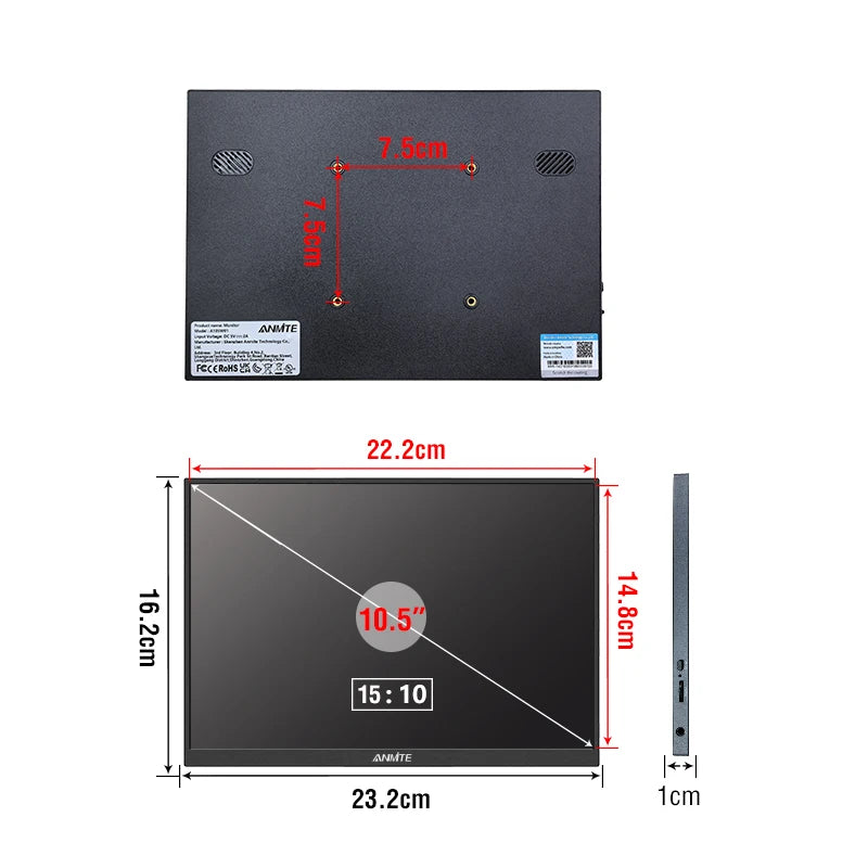 Anmite Portable HDR Gaming Monitor With Built In Speakers