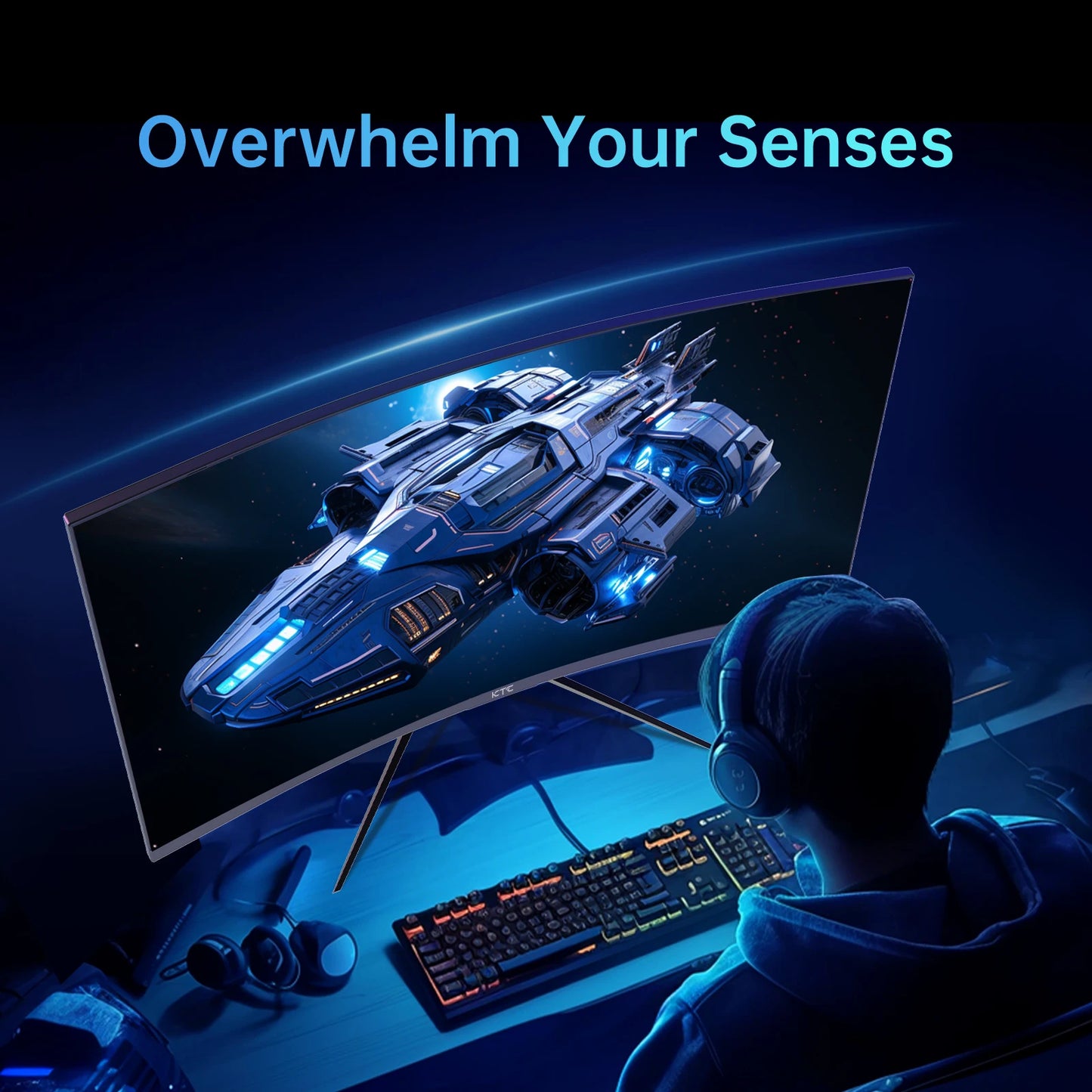 KTC 240Hz Curved Gaming Monitor HDR10 1ms FreeSync G-Sync 1080p