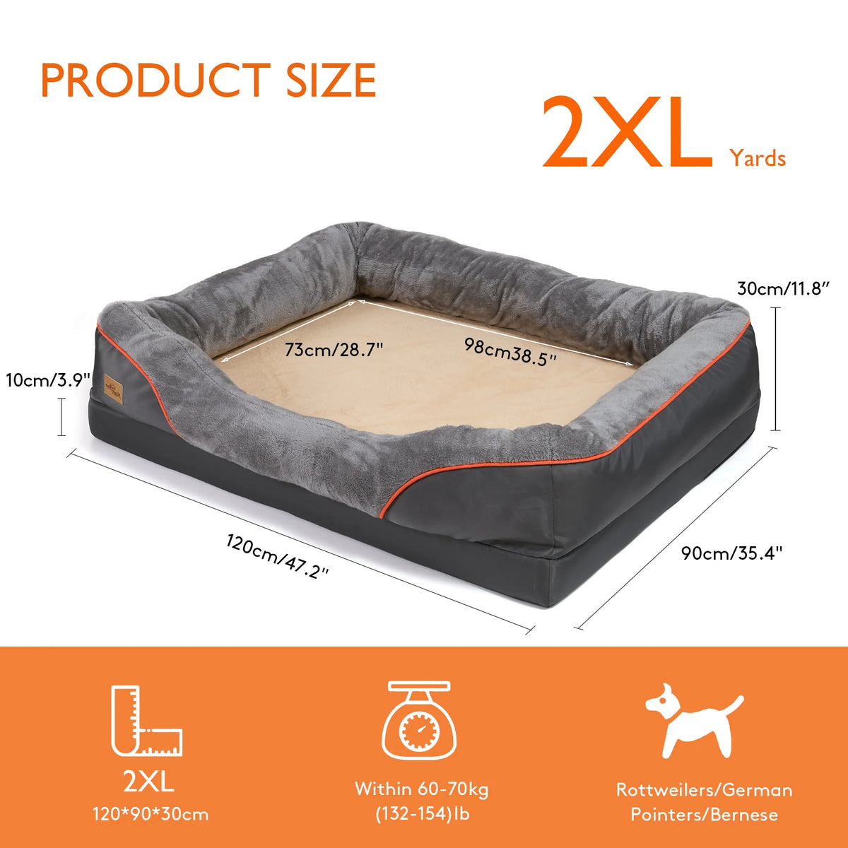 Bingopaw Large Soft Anti Allergy Fleece Dog Bed With Washable Cover
