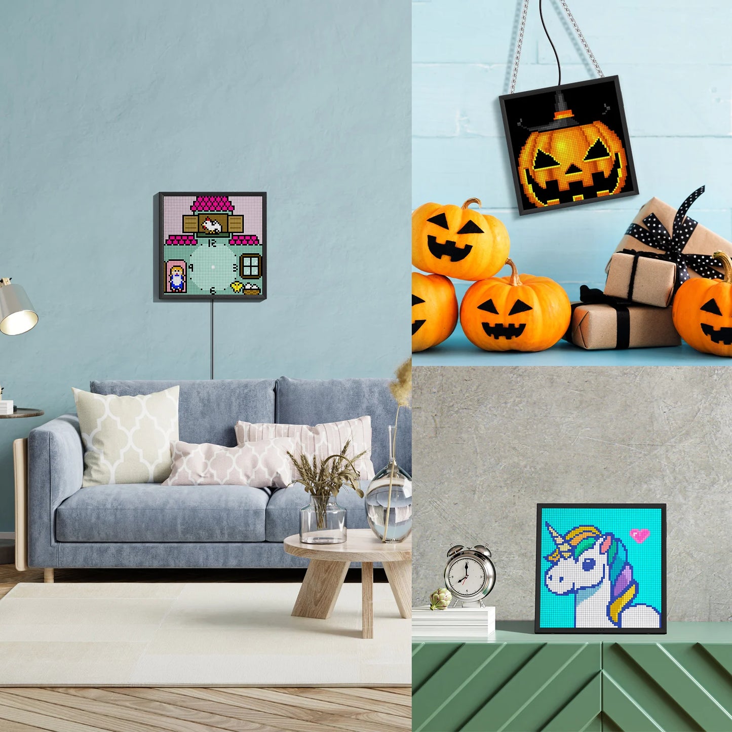 Divoom Pixoo 64 WiFi Pixel Art Display WiFi Cloud Digital Frame with APP Control,64 X 64 LED Panel for Gaming Room Decoration