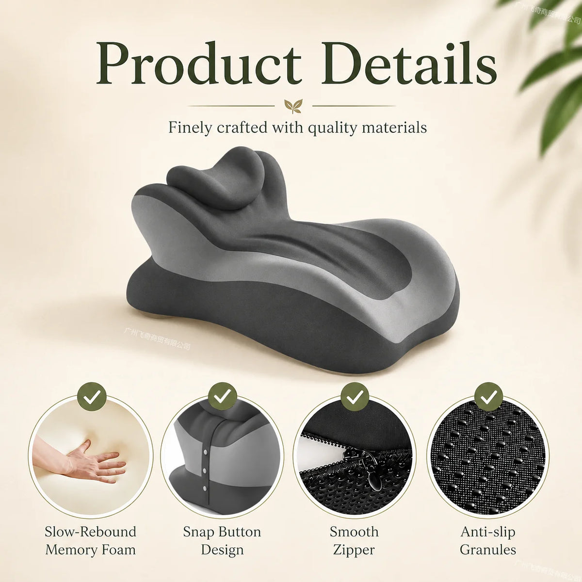 Ergonomic Multifunctional Memory Foam Reading Pillow