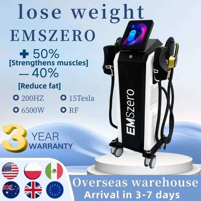 EMSzero Sculpt Machine 15Tesla 6500w EMS RF Fat Slimming Burning Muscle Stimulation Body Sculpting 15 Electromagnetic Therapy