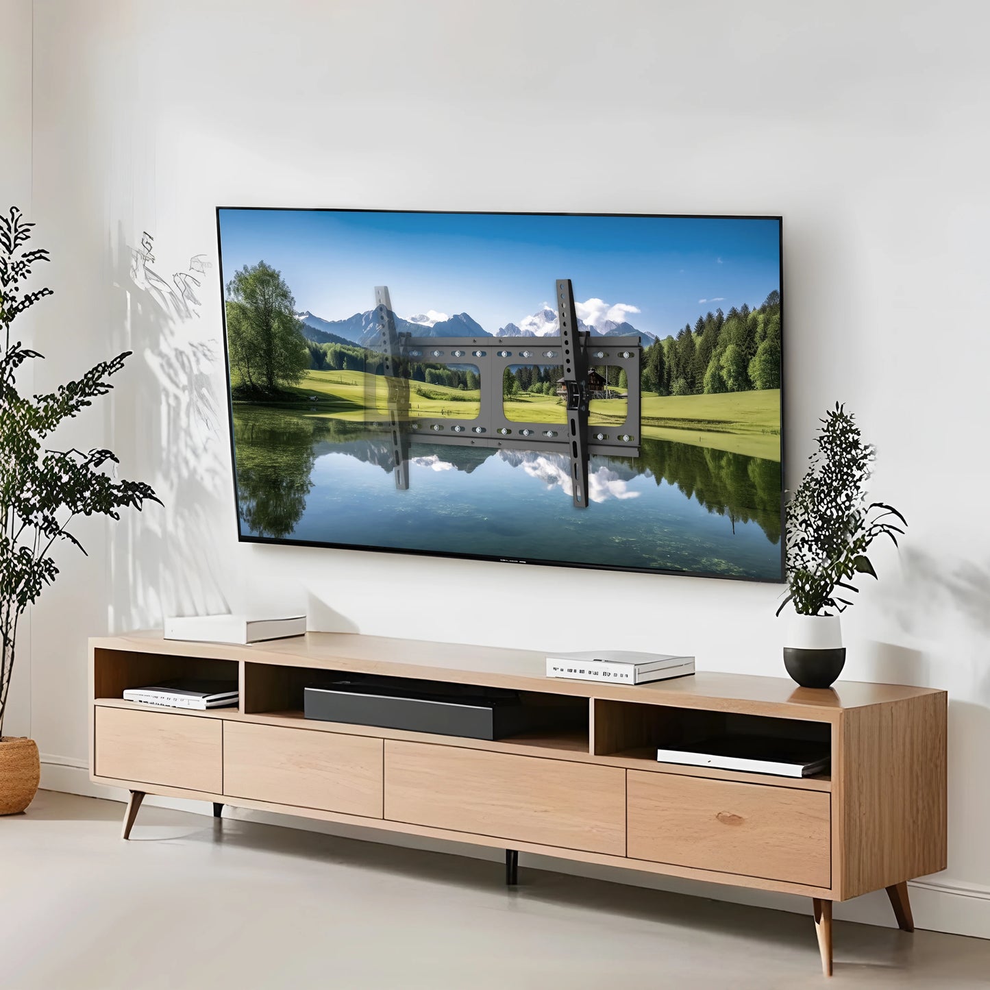 Ultra Slim Tilting TV Wall Mount Bracket Universal for 30-86 Inches Max Load 60kg