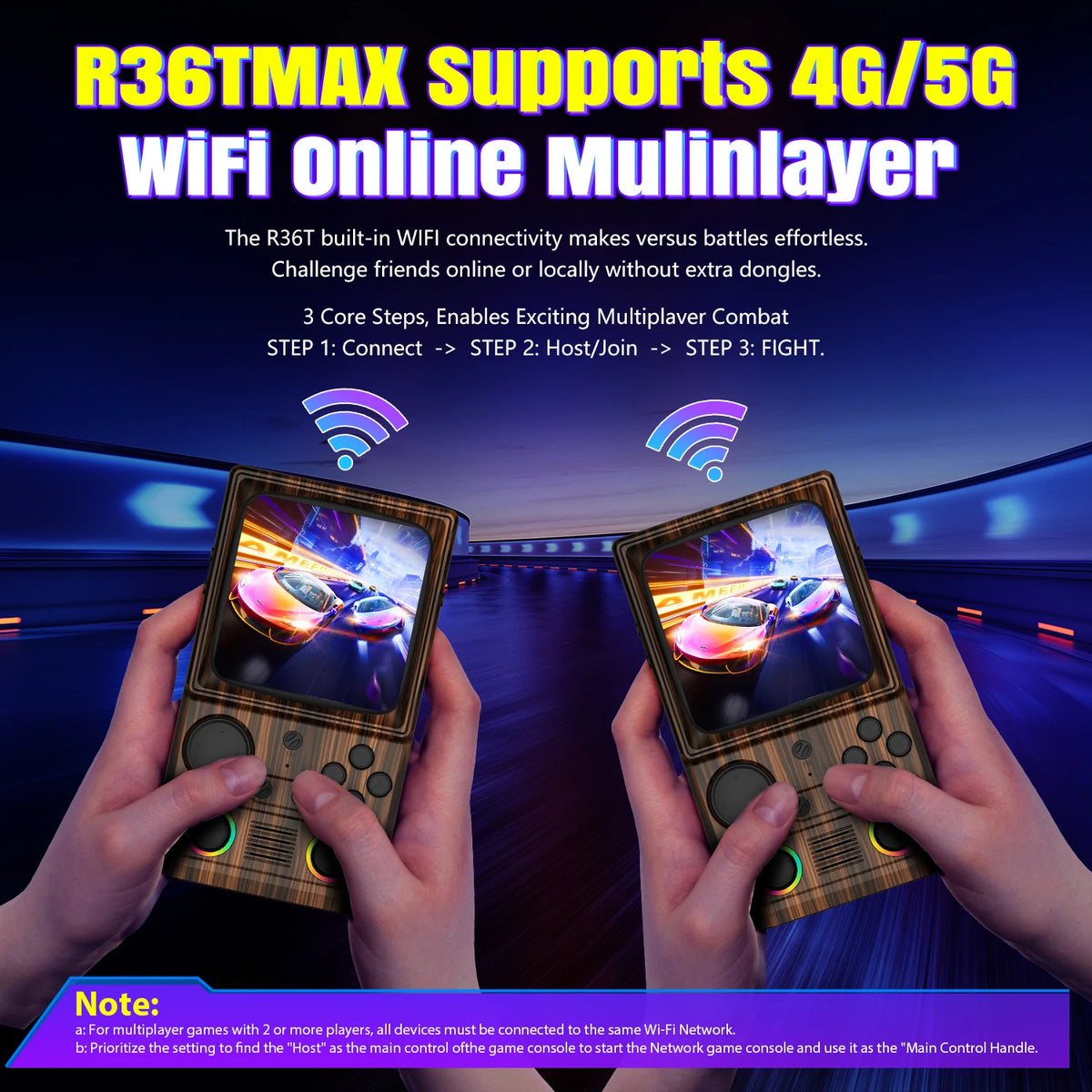 AISLPC R36T MAX Retro Handheld Gaming Console With WiFi Multiplayer