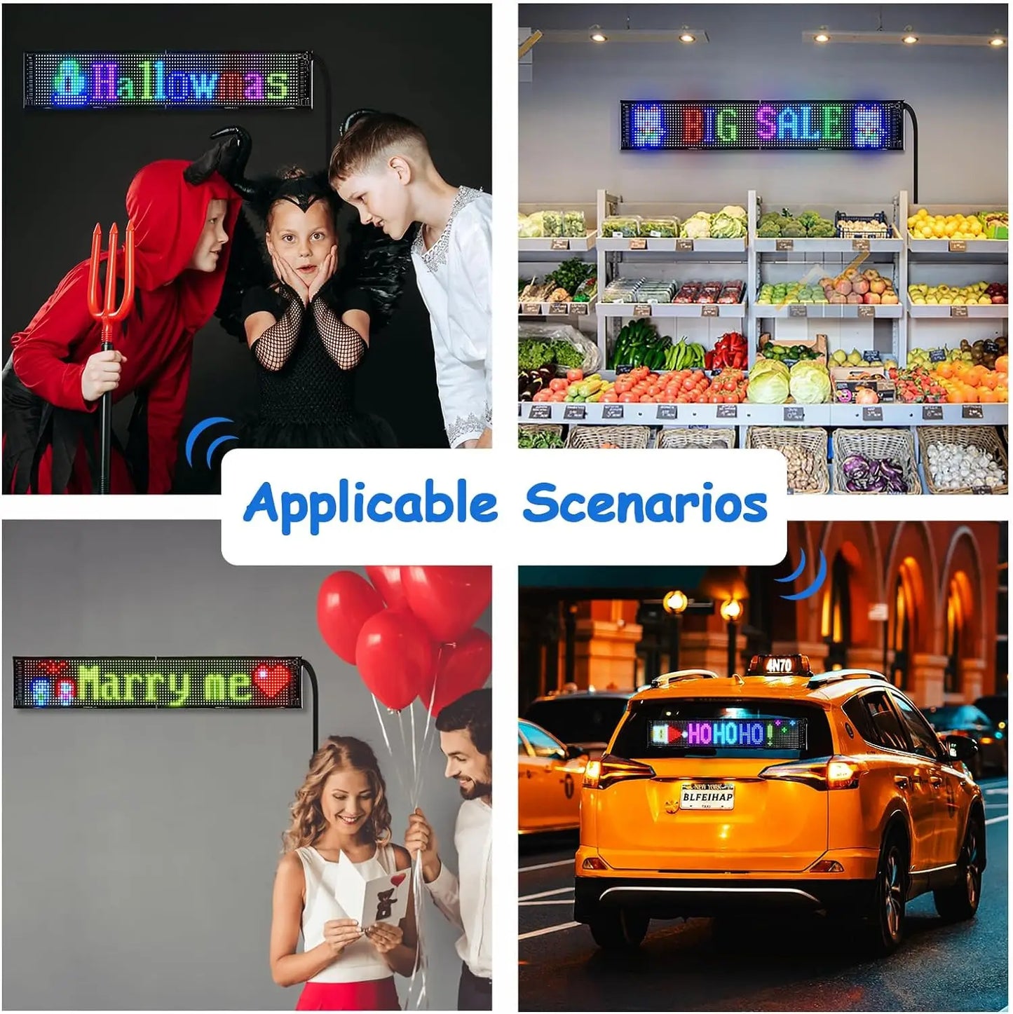 GOTUS LED Matrix Panel,Scrolling Bright Advertising LED Sign,LED Car Sign With Remote Control and Bluetooth Application Control