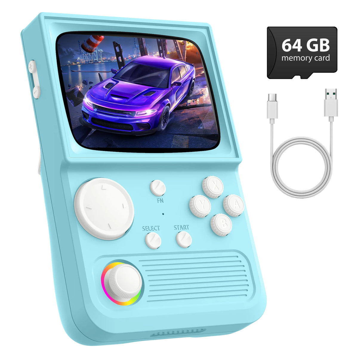 AISLPC R36T Retro Handheld Game Console, Curved Retro TV Shape, 64G 18000+ Games, Support Wifi Multiplayer, Ship from US, Gift for Kids