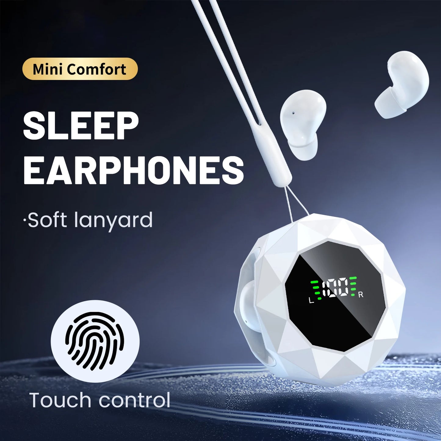 Shuke Wireless Sleep Earbuds With Active Noise Cancellation