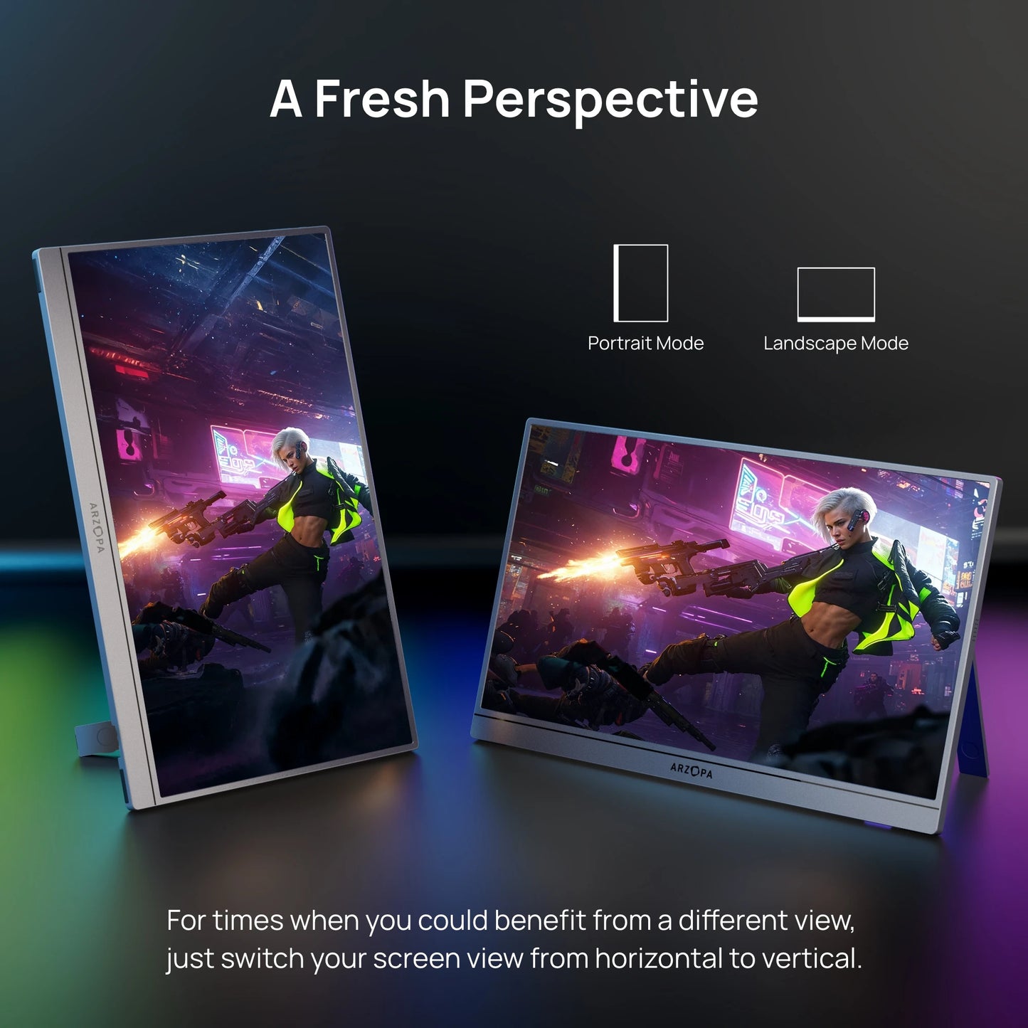 ARZOPA Portable Monitor 2.5K HDR10 IPS 180Hz for Laptop PS5