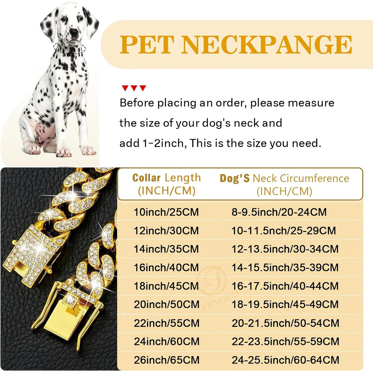 Luxury Stainless Steel Pet Chain Collar With Jeweled Details