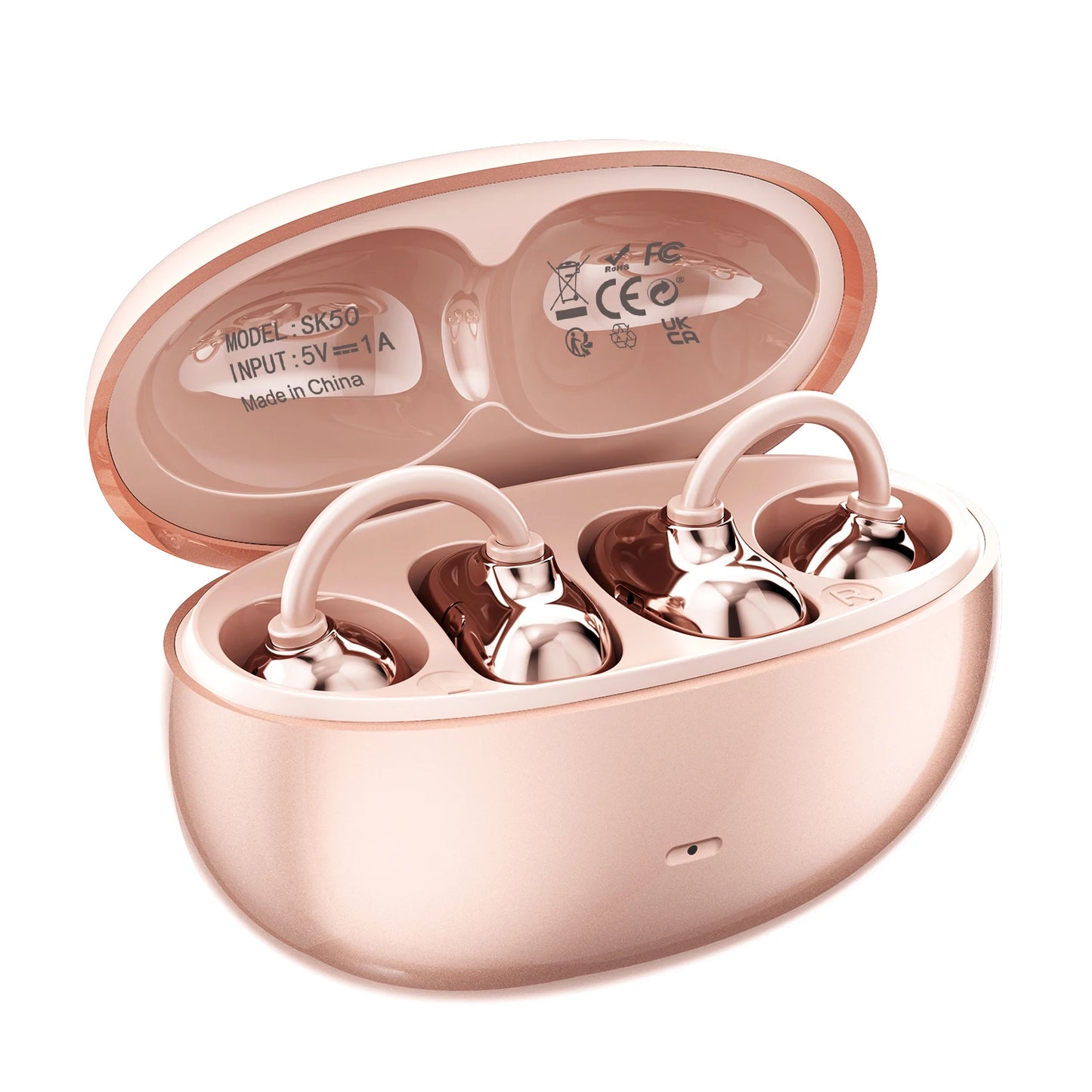 Open Ear Clip Headphones, Wireless Bluetooth 6.0 Headphones, Built-in Microphone and Ear Hook, Comfortable to Wear, High Fidelity Sound Quality, Playback Time of 36 Hours, Perfect for Women's Decoration Headphones SK 50 for S