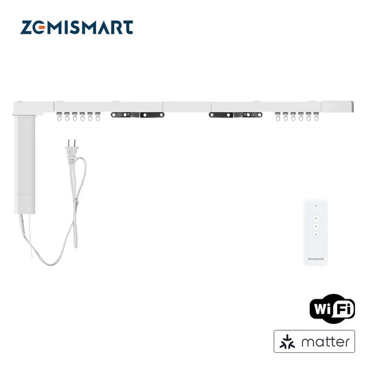 Zemismart Matter WiFi Smart Curtain Motor With Sliding Track Alexa