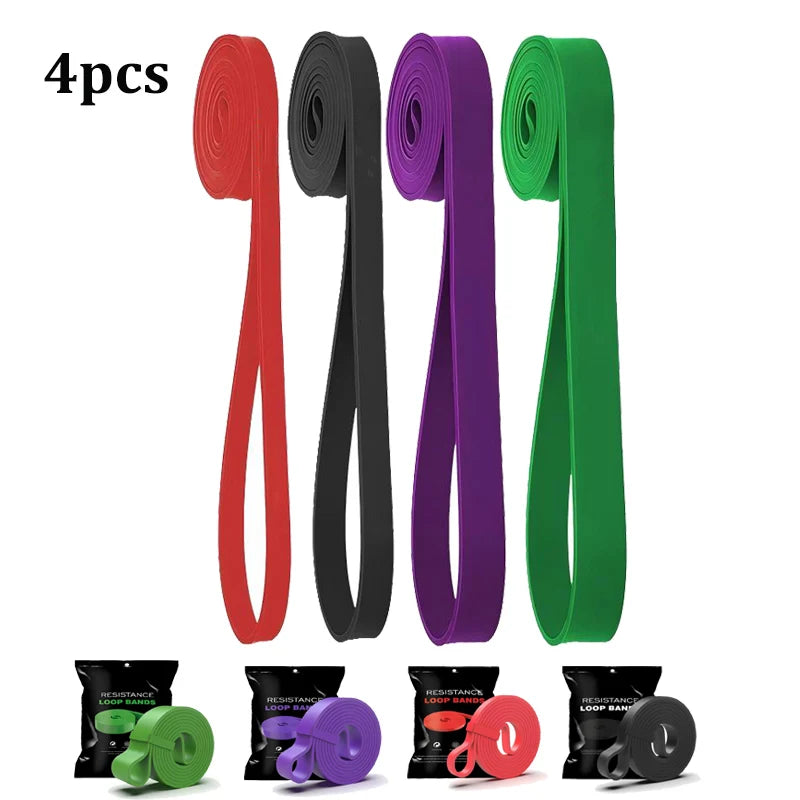 4pcs Pull Up Assistance Bands 4-Level Resistance Training Kit