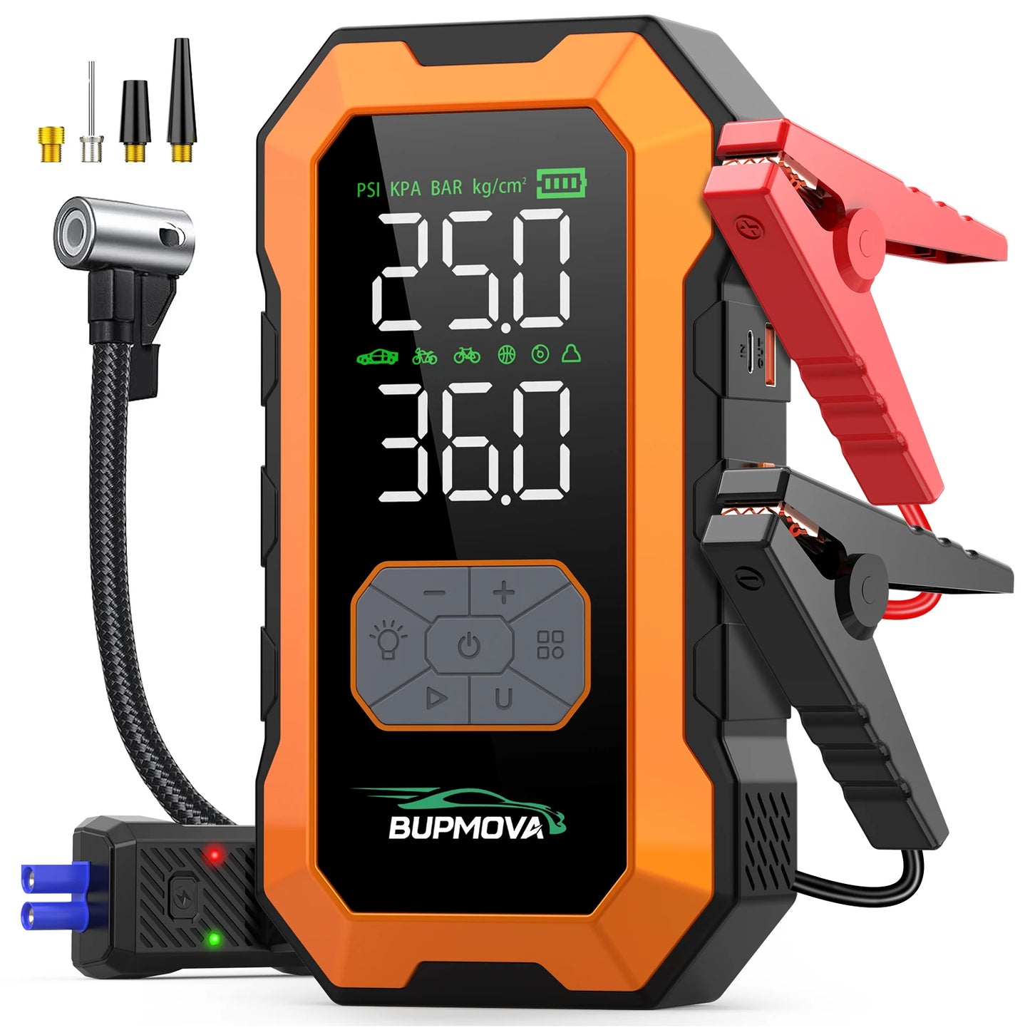 150PSI Air Pump Car Battery Emergency Boosters ,7000A/1500A PEAK Car Jump Starter Power Bank ,Portable Starting Device Car Starter New,Cars with USB Ports And LED Flashlight, 26800mAh/21800mAh Portable Car Jump Starter, Batte