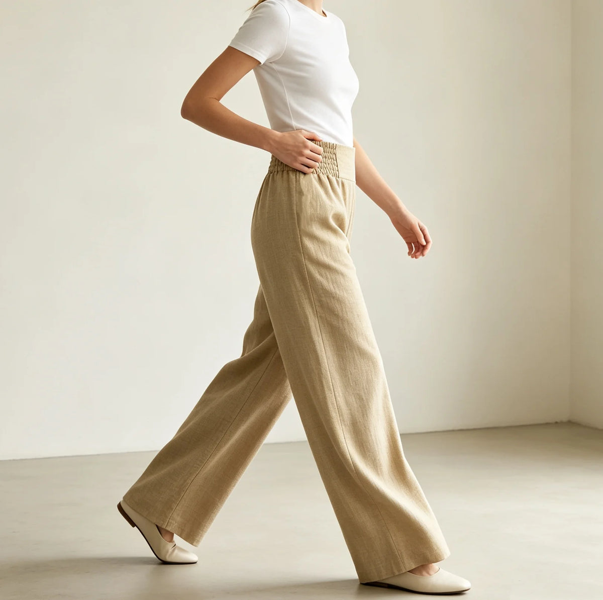 Women's High Waist Wide Leg Trousers for Casual and Workwear