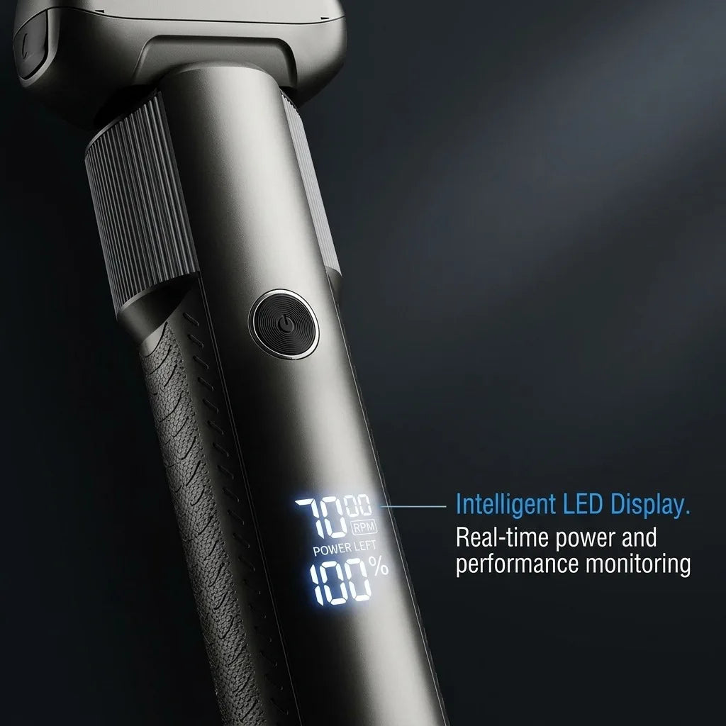 Electric Shaver for Men with 5 Precision Blades, Professional Foil Shaver with LED Power Display, IPX6 Waterproof Wet & Dry Cordless Rechargeable Razor, Portable Ergonomic Grooming Kit for Travel
