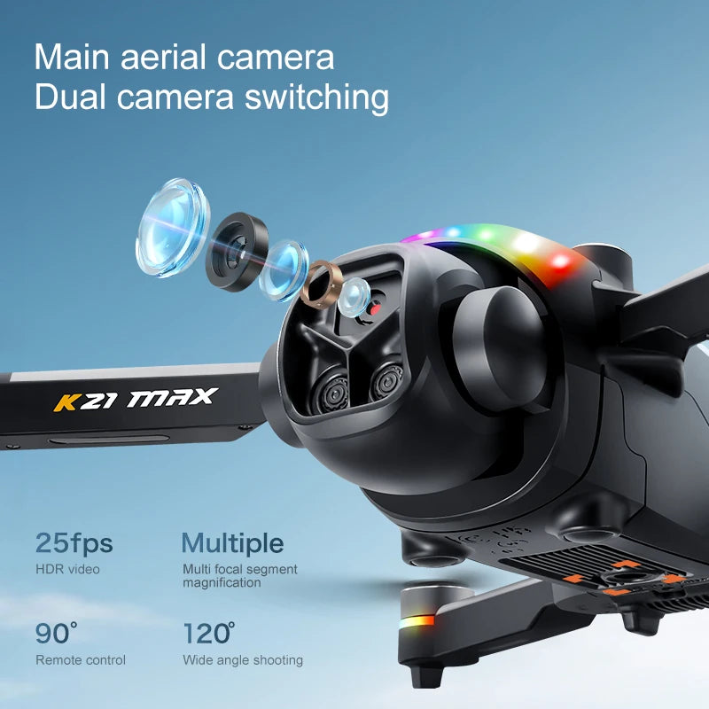 ZNLYRION K21MAX Foldable Brushless Drone With EIS Camera LED Lights