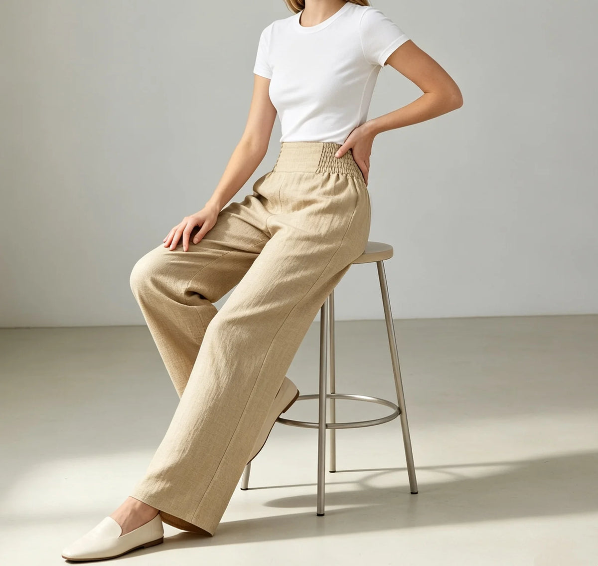 Women's High Waist Wide Leg Trousers for Casual and Workwear