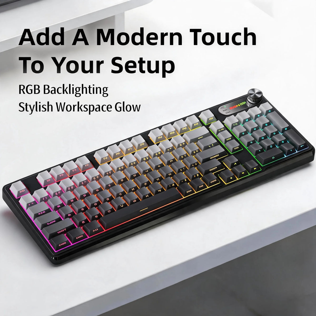 Tri Mode Wireless Membrane Keyboard With Bluetooth USB C Connectivity