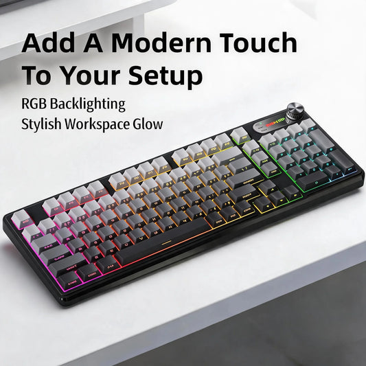 Tri Mode Wireless Membrane Keyboard With Bluetooth USB C Connectivity