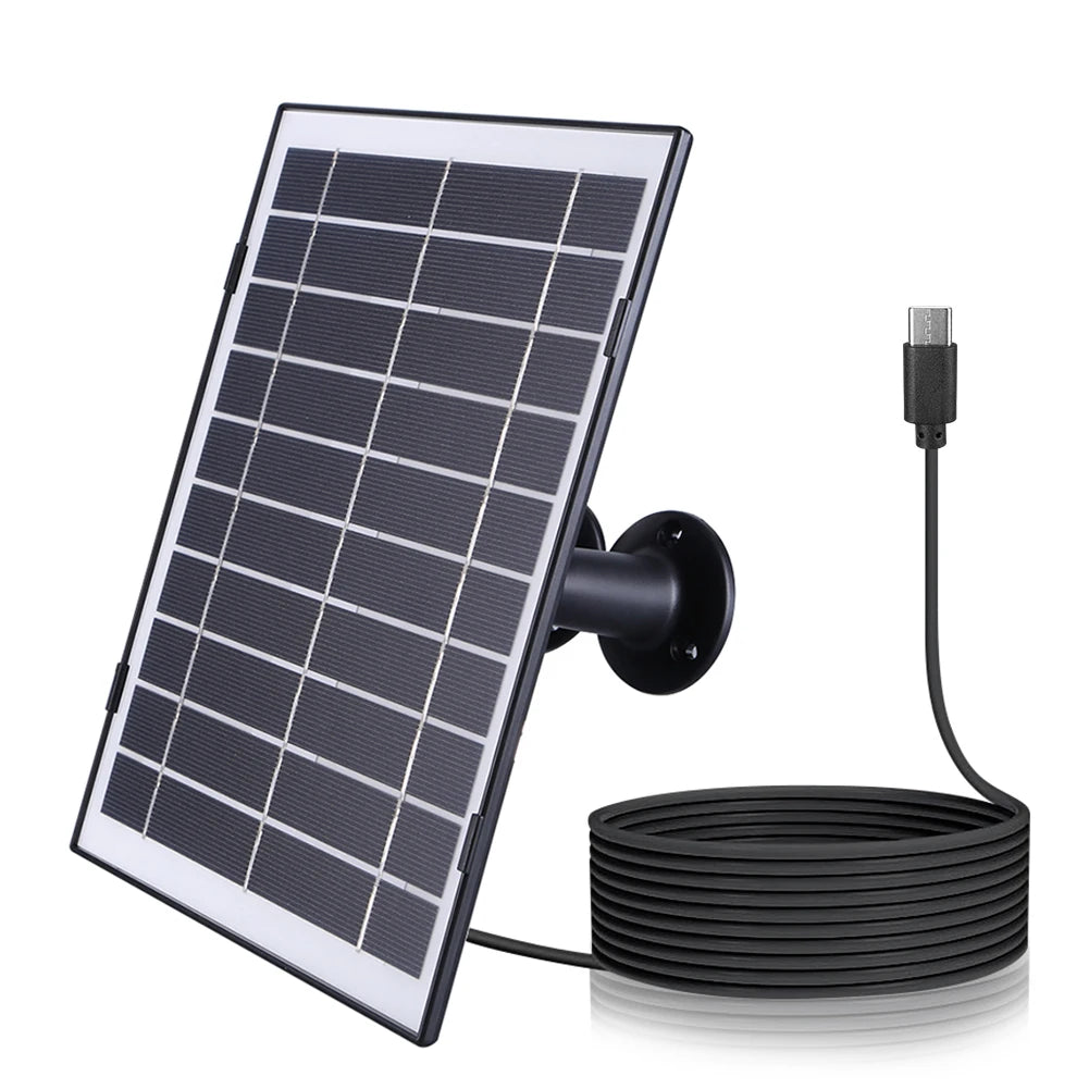 30W Solar Panel for Security Camera 360°Adjustable Mounting Solar Charger 9.8Ft Charging Cable Compatible with EufyCam/Wyze Cam