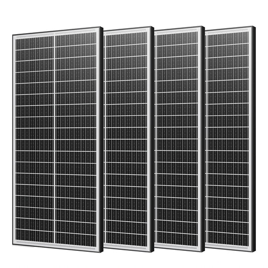Rvpozwer 12V 400W/200W/100W Bifacial Solar Panel Monocrystalline 25.5% High-Efficiency 18BB Cells PV Power Home Rooftop Camping