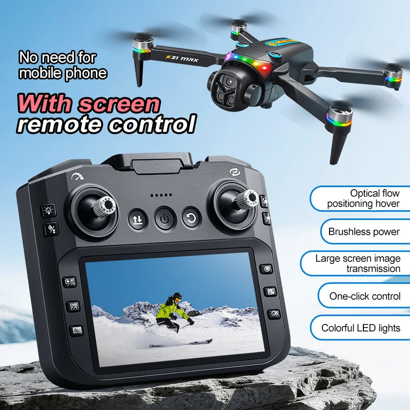 ZNLYRION K21MAX Foldable Brushless Drone With EIS Camera LED Lights