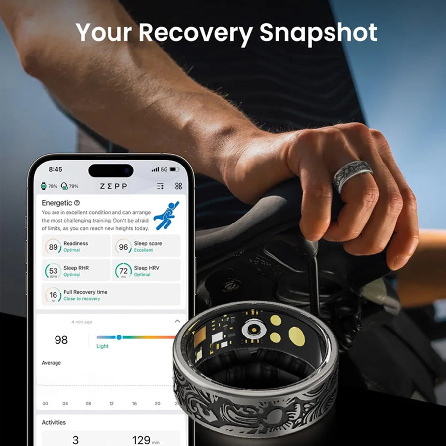 Smart Ring Fitness Tracker With Sleep Monitoring And 20 Exercise Modes