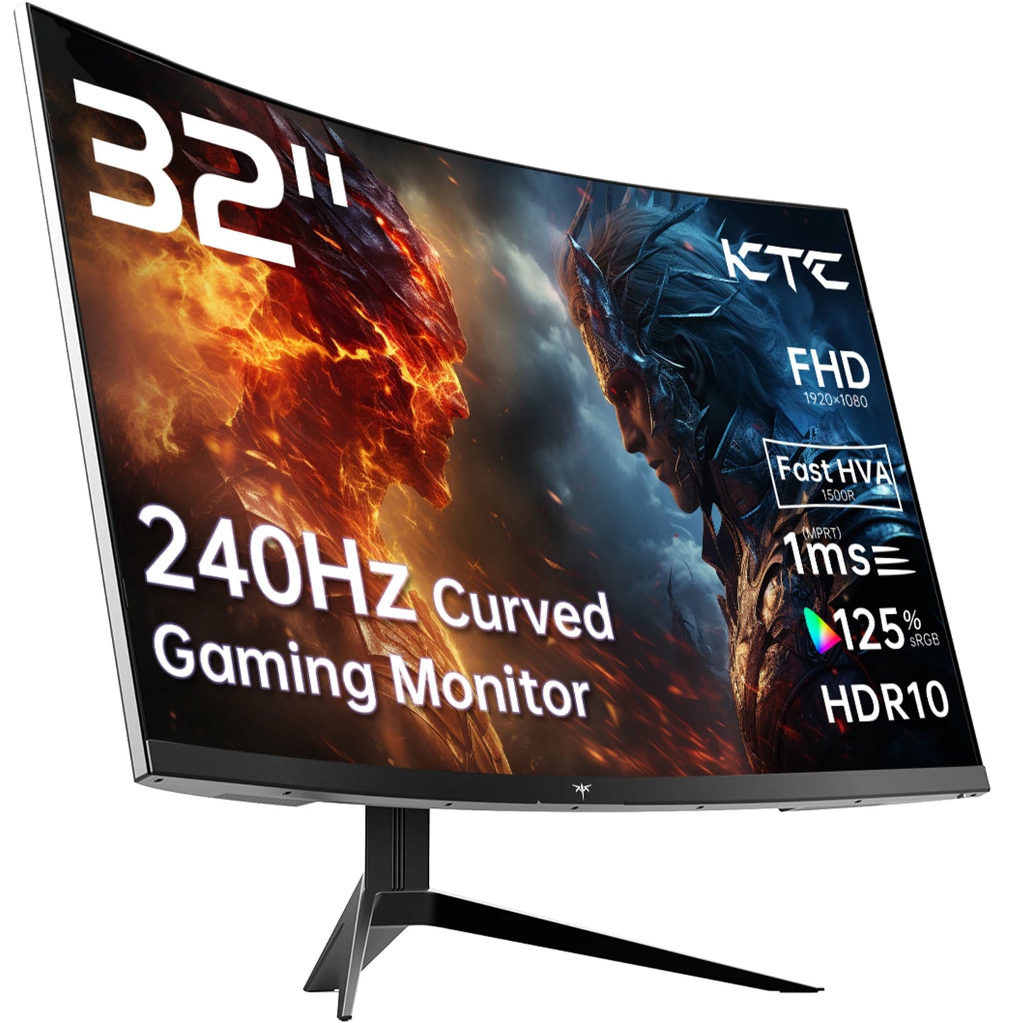 KTC 240Hz Curved Gaming Monitor HDR10 1ms FreeSync G-Sync 1080p