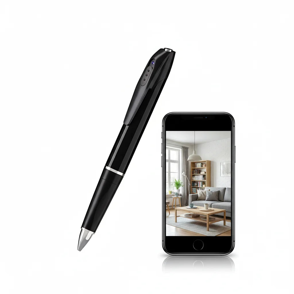 1080P HD Mini Pen Camera 300mAh Rechargeable Portable Video Recorder Wireless WiFi Connection Smart Motion Detection Real Time Remote View Multifunctional Recorder Cam for Home Office Meeting Study Daily Recording
