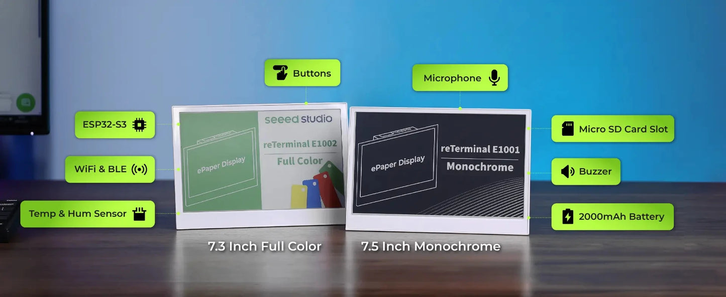 E1002 6-Colors ePaper Display E-ink Screen 7.3 inch, by ESP32 S3, 3-month battery life Home Assistant TRMNL Eink dashboard ﻿