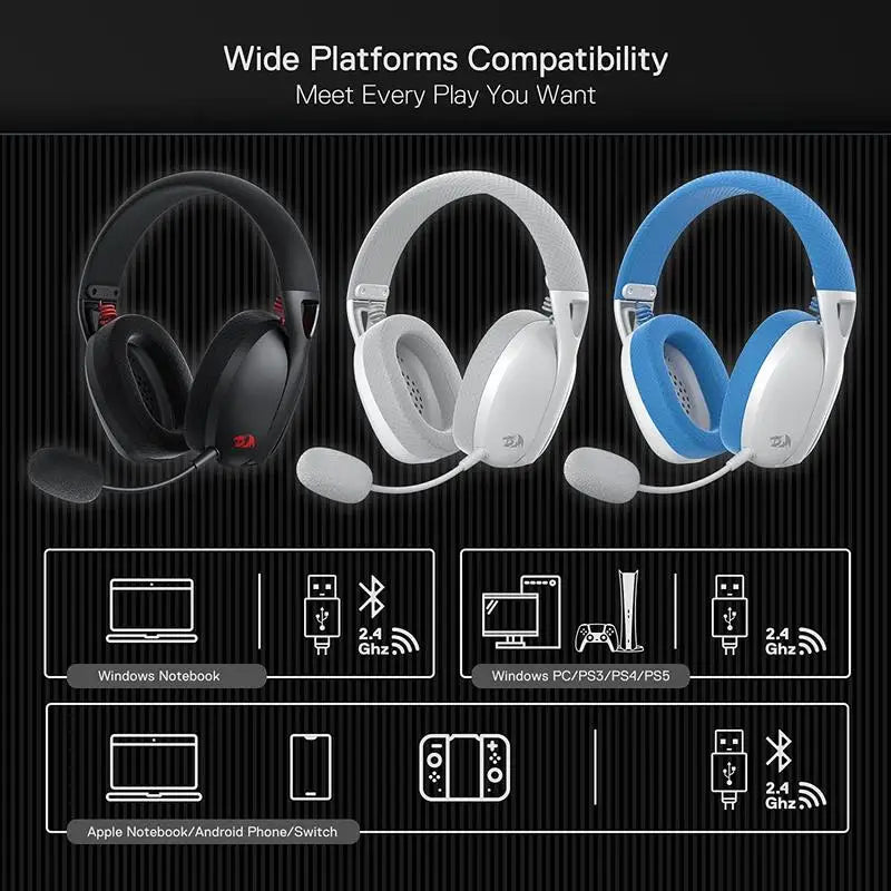 Redragon H848 Wireless Gaming Headset With 7.1 Surround Sound