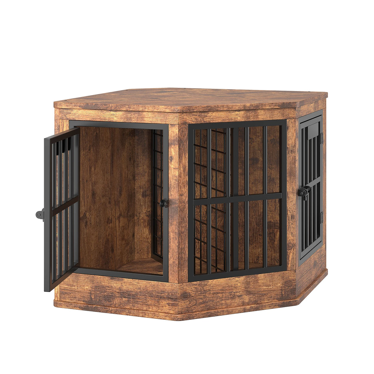 Modern Wooden Corner Dog Crate Furniture With Tabletop