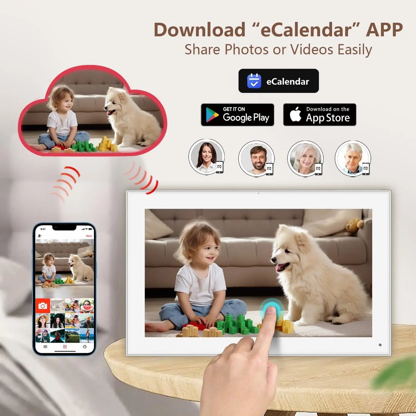 15.6 Inch Smart Digital Calendar Planner & Chore Chart, IPS HD Touch Screen Display for Family Schedules