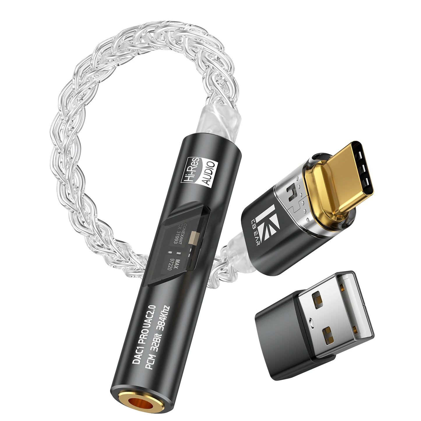 KBEAR DAC1PRO HiFi DAC Dongle Type-C to 3.5mm Lossless Digital Audio Decoder Adapter Cable for TBX Kalideer KB02