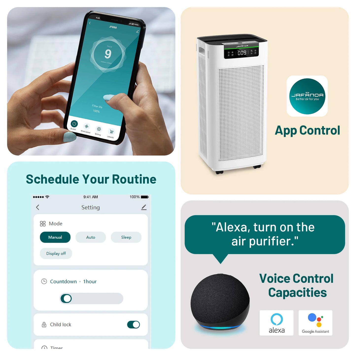 Jafanda Air Purifier With True HEPA Activated Carbon