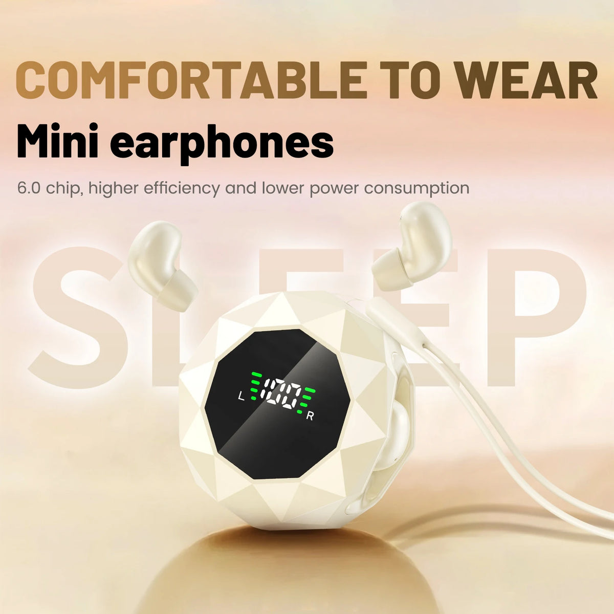 Shuke Wireless Sleep Earbuds With Active Noise Cancellation
