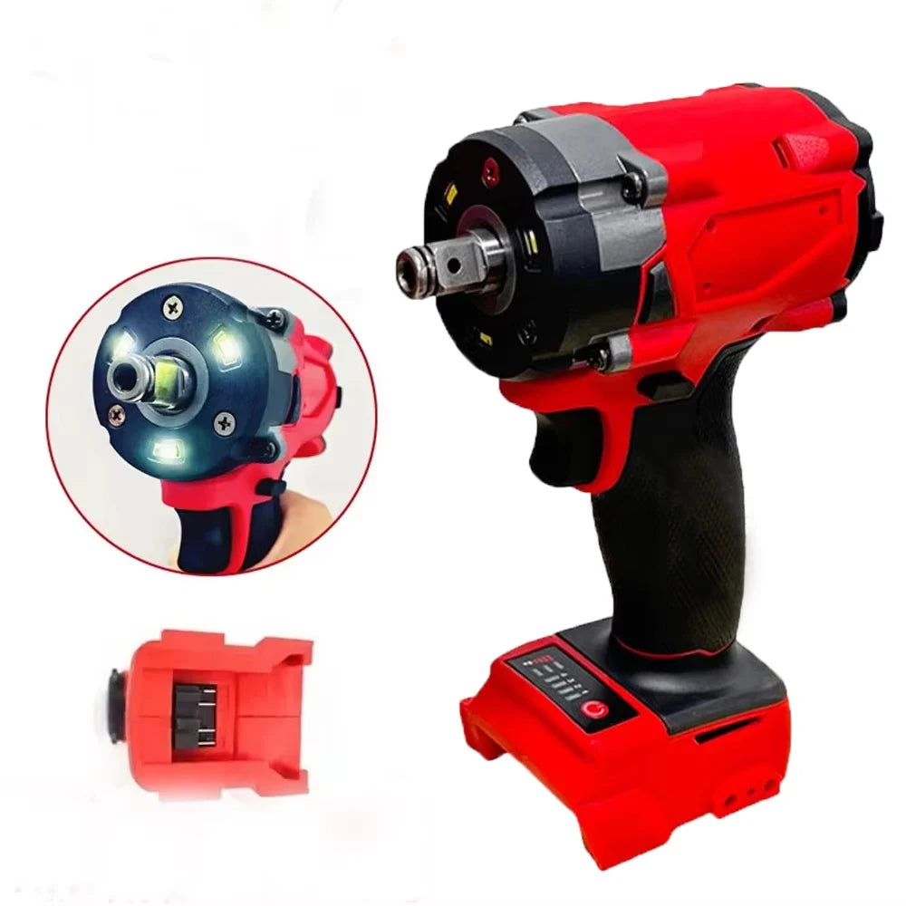 500N.m Brushless Impact Wrench Electric Driver 1/2" Repair Cordless Screwdriver 4 Gears Power Tools for Milwaukee 18V Battery