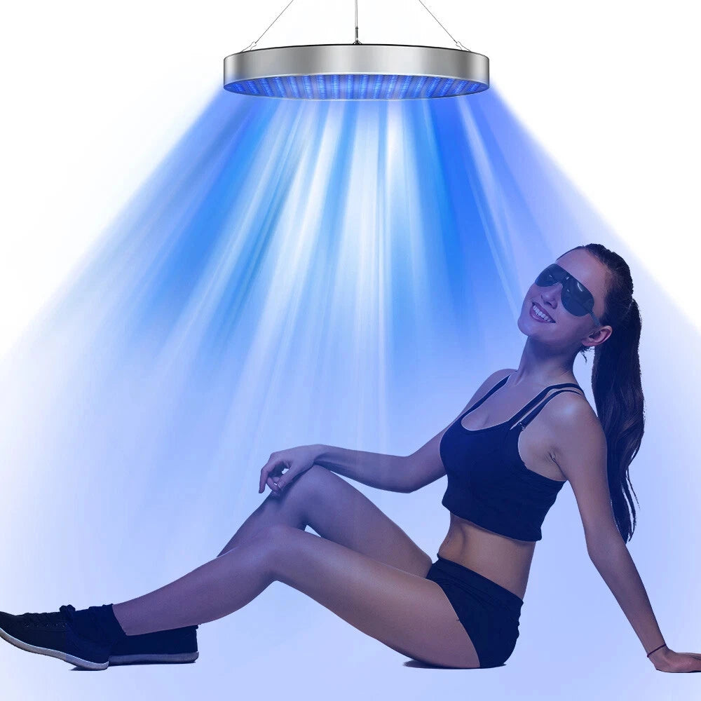Tanning Lamp 250LEDs Blue Light Black Light Home Sunbathing with Foldable Adjustable Stand Hooks Skin Tanning Holiday Gift