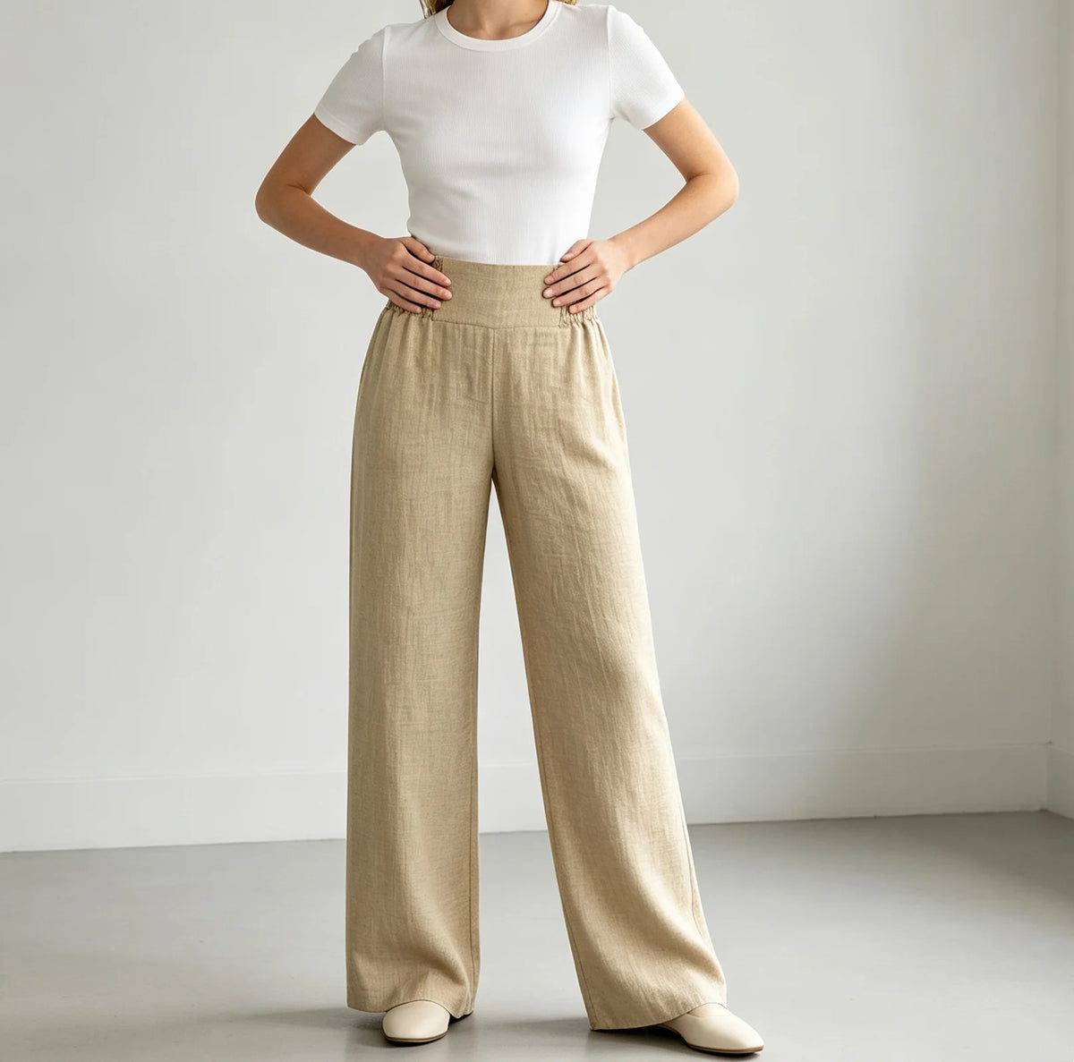 Women's High Waist Wide Leg Trousers for Casual and Workwear