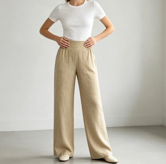 Women's High Waist Wide Leg Trousers for Casual and Workwear