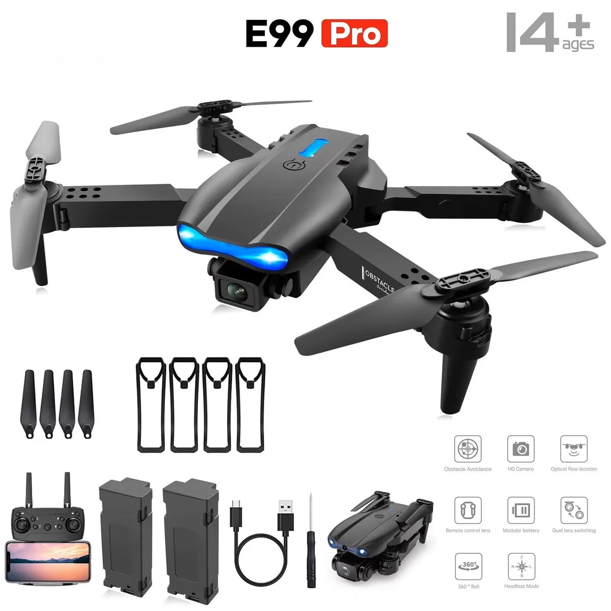 Evanovm E99PRO MAX Foldable Drone With Dual 8K Camera