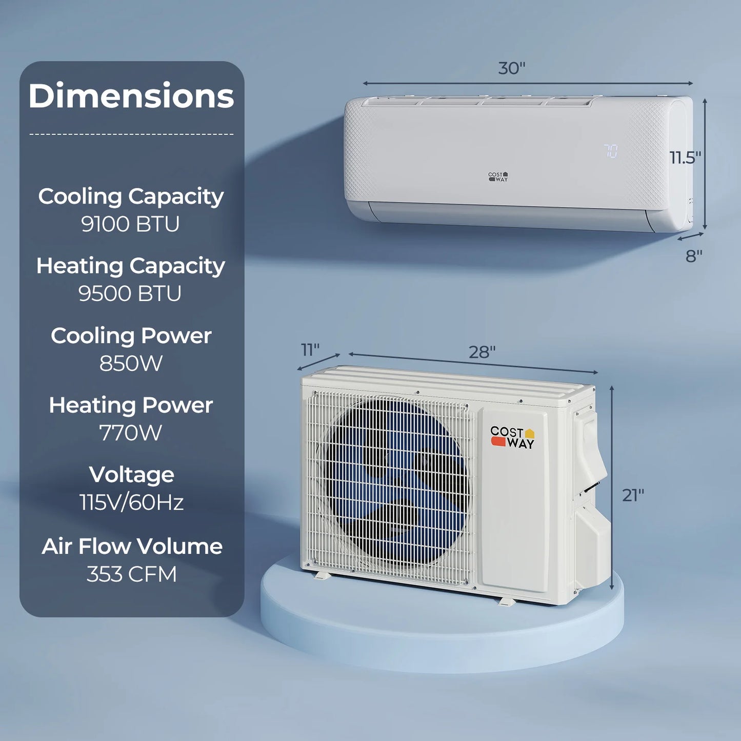 12000BTU Wifi Enabled Mini Split AC 22 SEER2115V Inverter Air Conditioner