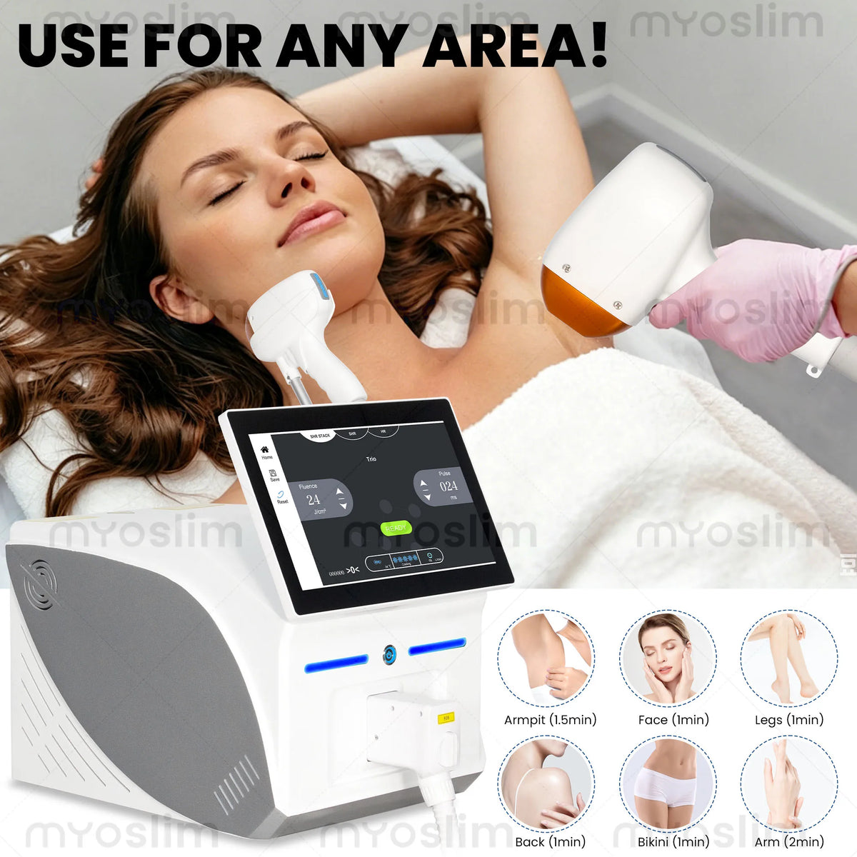 Diode Laser Hair Removal Device 755 808 940 1064nm FAC Tech Ice Cooling Painless for Salon Full Body Hair Removal
