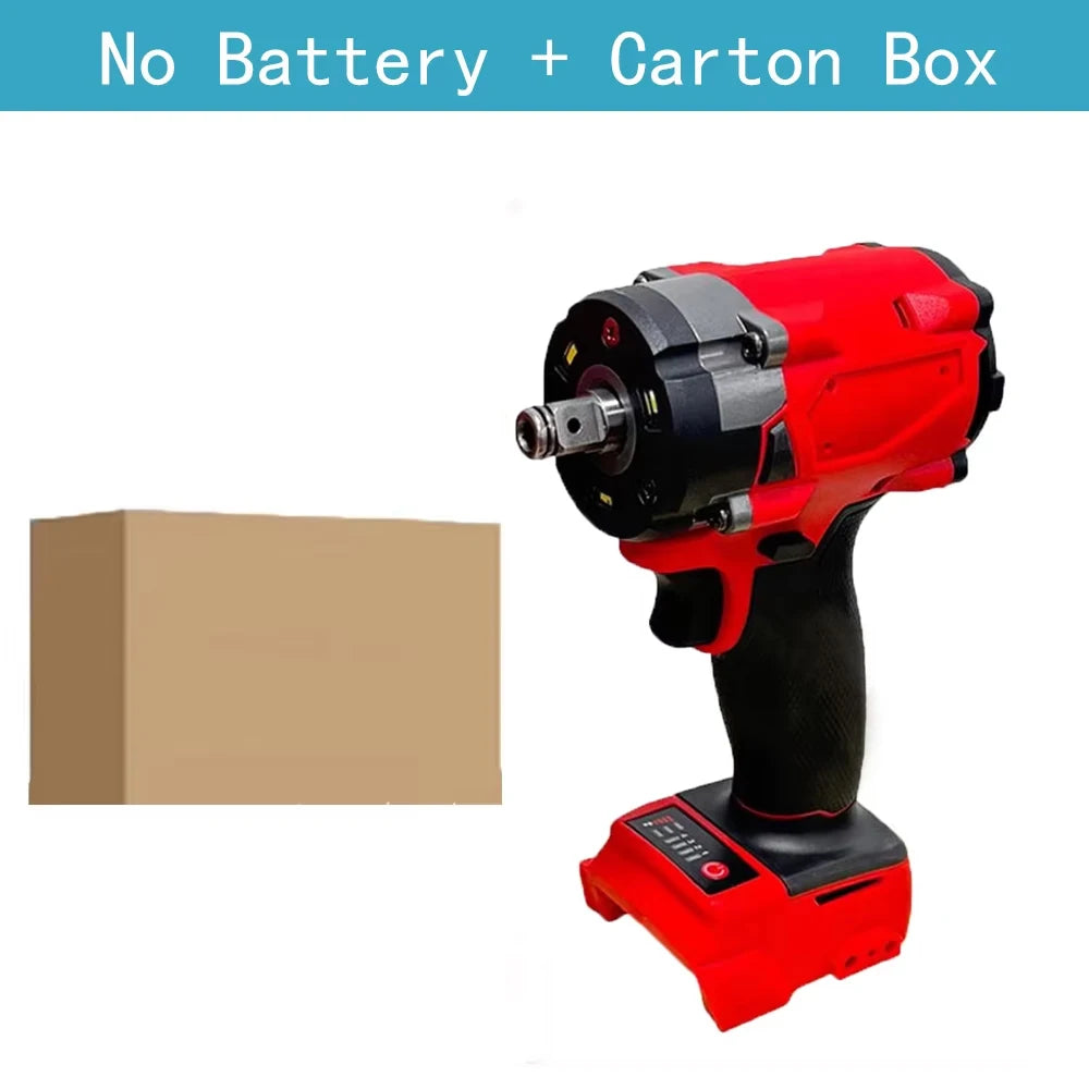500N.m Brushless Impact Wrench Electric Driver 1/2" Repair Cordless Screwdriver 4 Gears Power Tools for Milwaukee 18V Battery