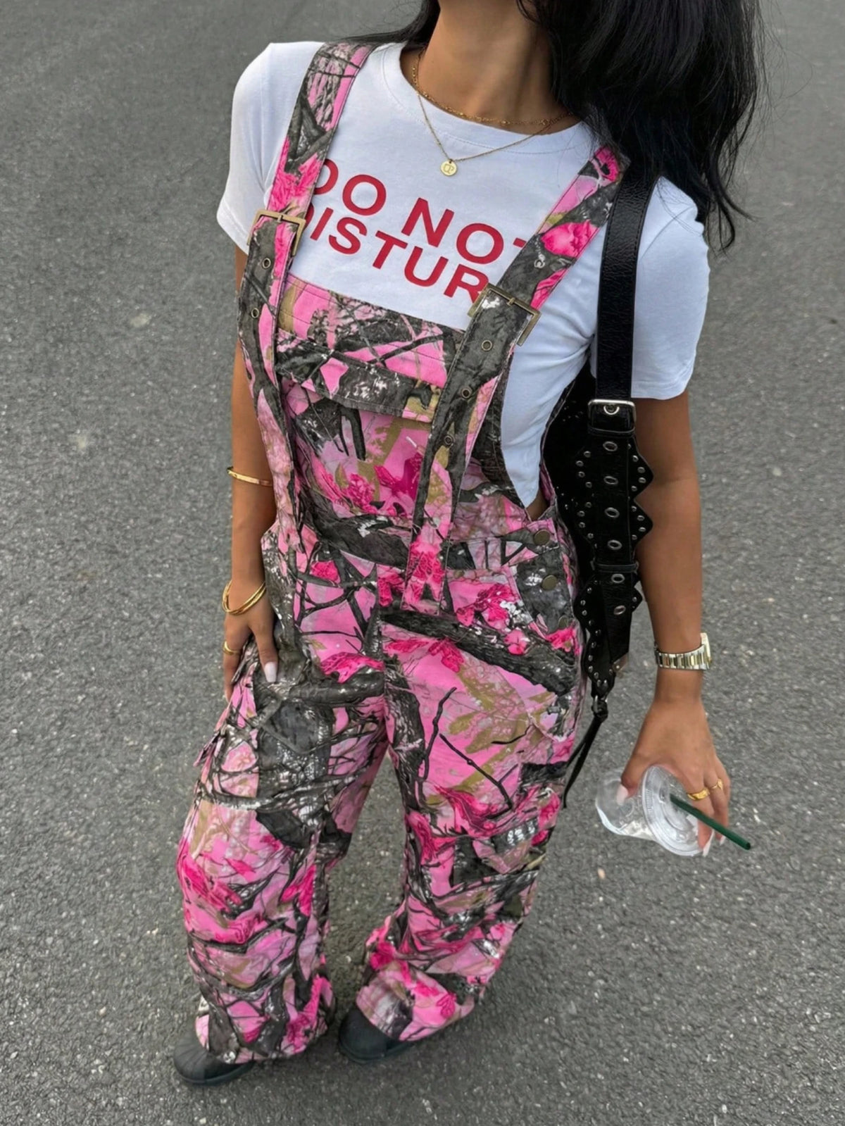 Women Floral Printed Wide Leg Adjustable Overalls For Casual Wear