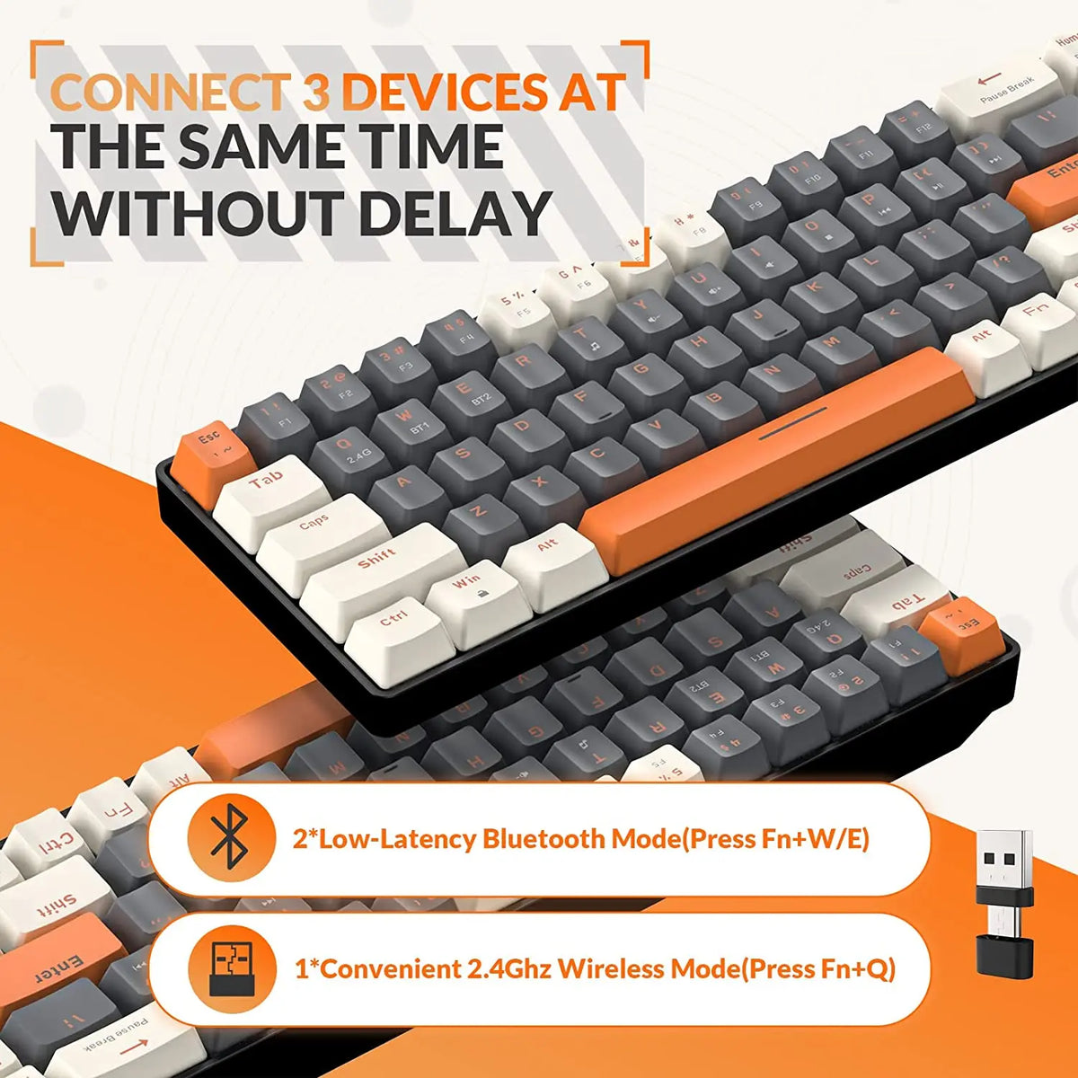 Attack Shark Wireless Mechanical Keyboard Bluetooth Dual Mode Hot Swappable