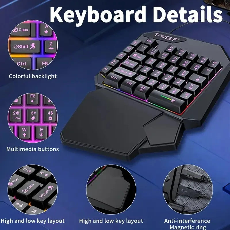 FocusOnPC Mobile Gaming Keyboard And Mouse Combo For Smartphone Games