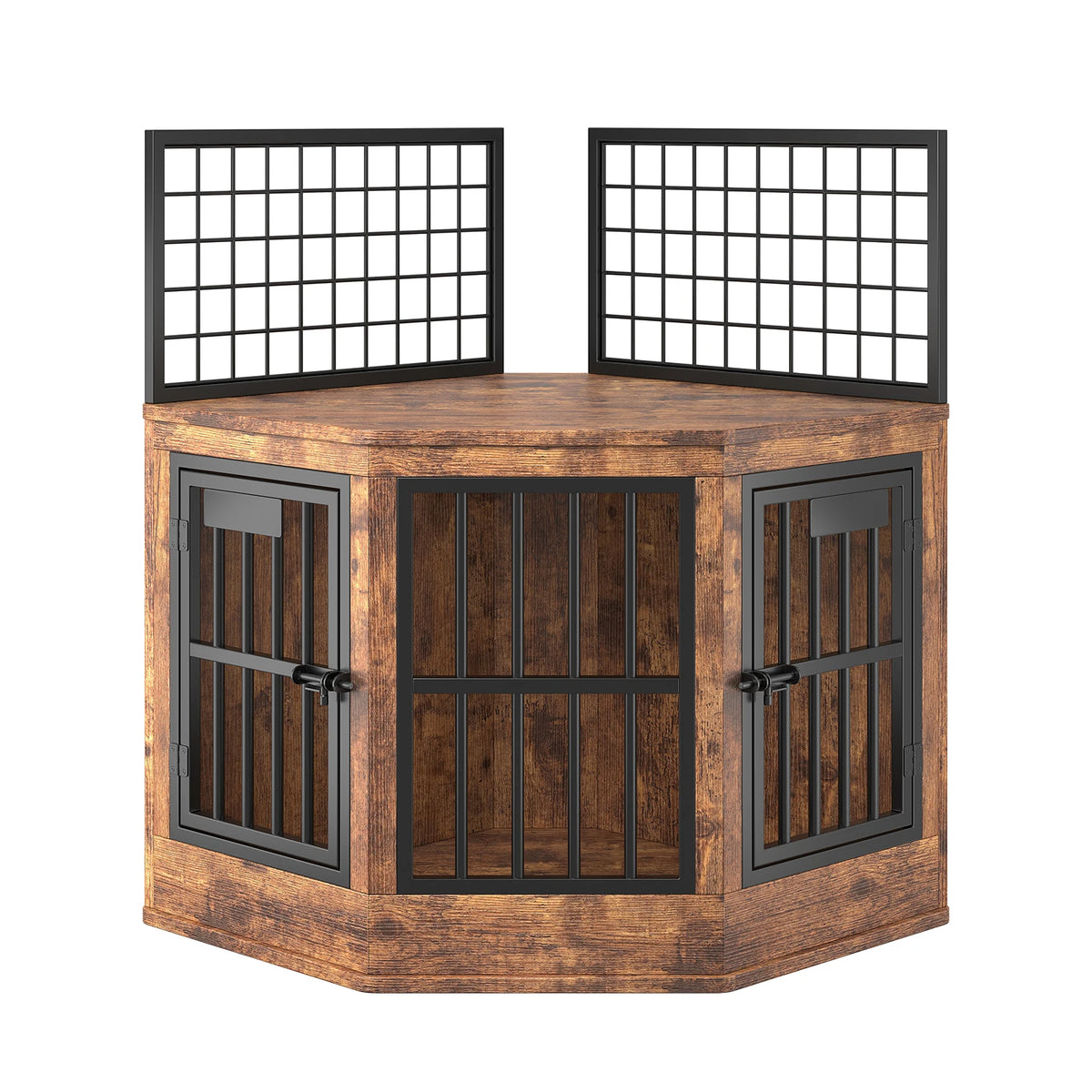 Modern Wooden Corner Dog Crate Furniture With Tabletop