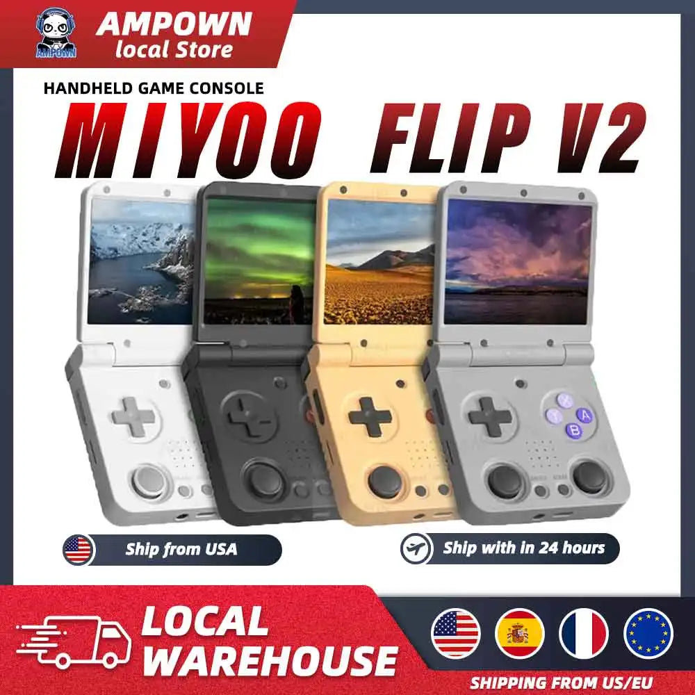 MIYOO Flip V2 Handheld Game Console With Linux Gaming System